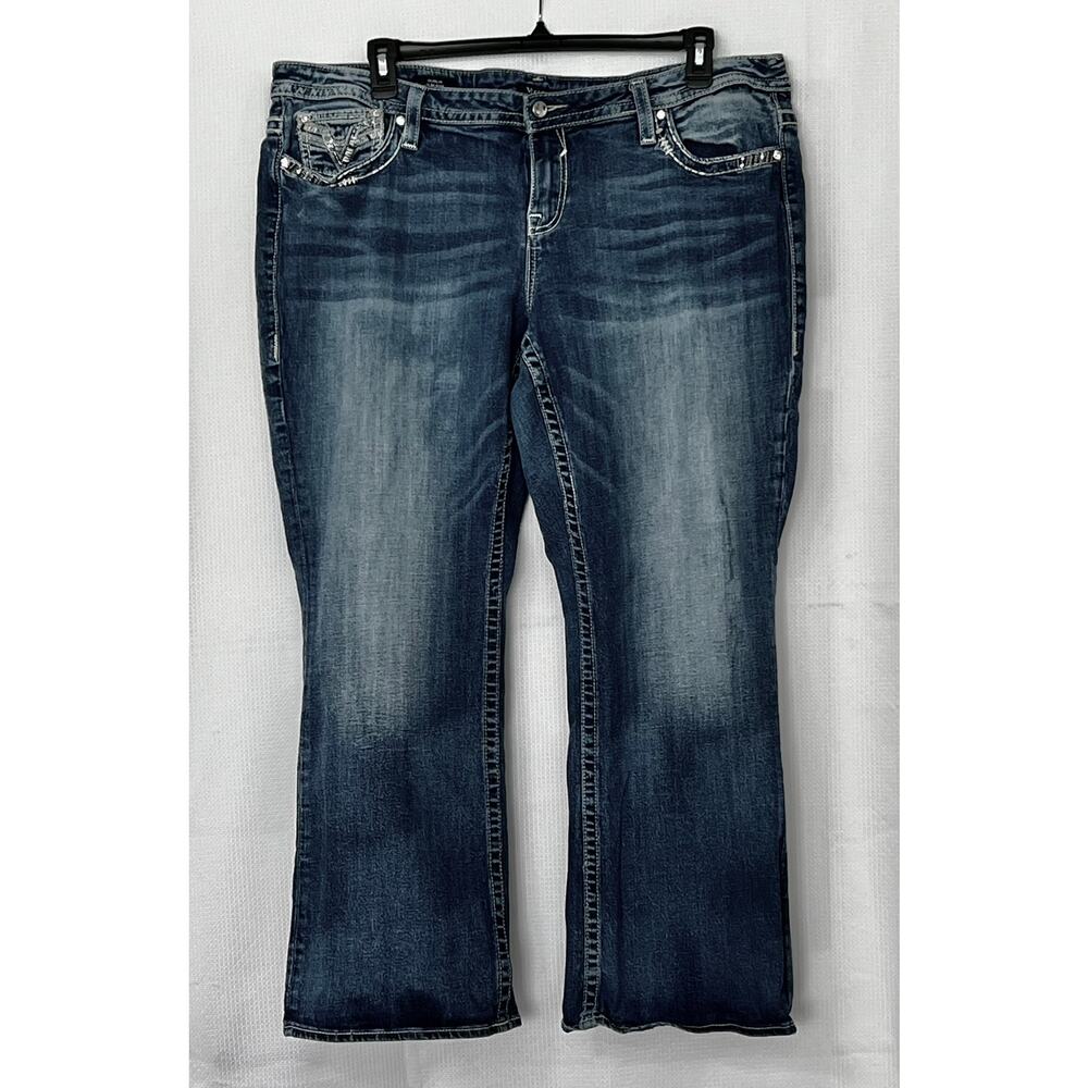 Vigoss Womens Rhinestone Studded Jeans S22 L31